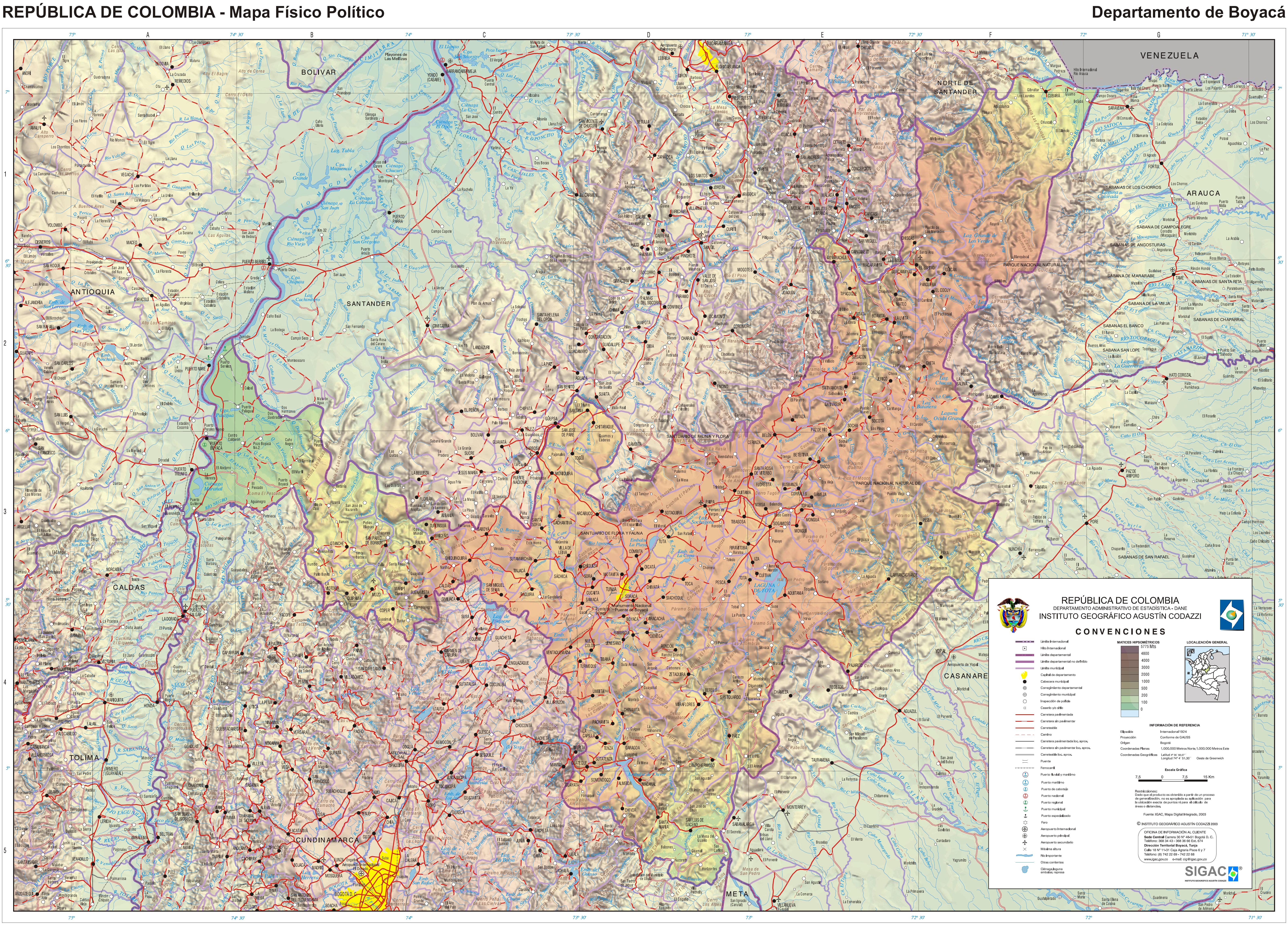 BOYAC MAPA DE CIUDADES Y MUNICIPIOS - Colombiamania.com